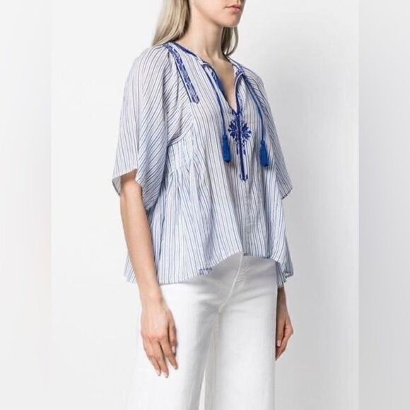 ISABEL MARANT ETOILE RUCHED JOYA BLOUSE Size 36 - Picture 2 of 11